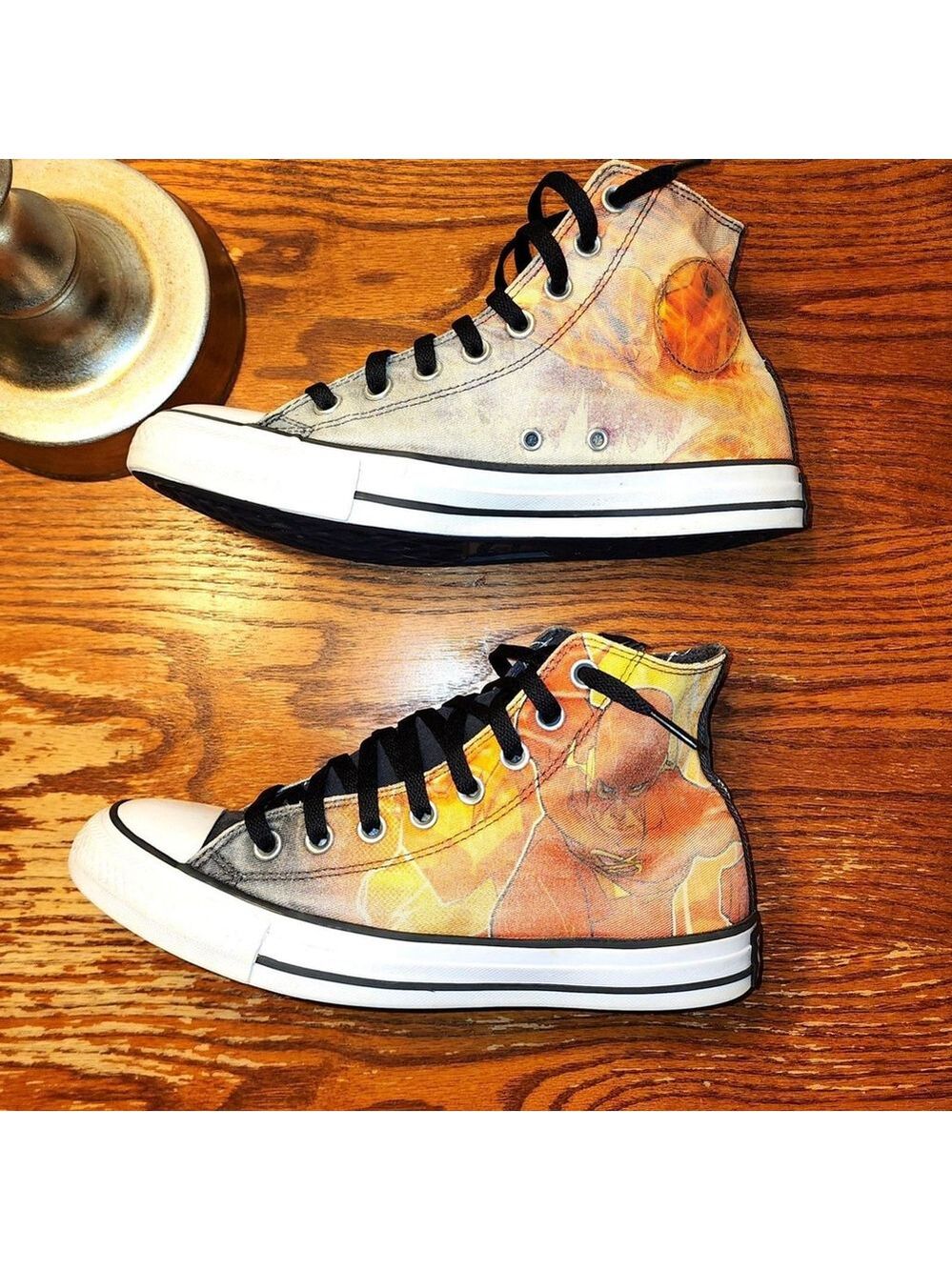 DC Flash Converse High Tops Vintage Fade Y2K Streetwear M7/W9 Rare - Picture 5 of 10